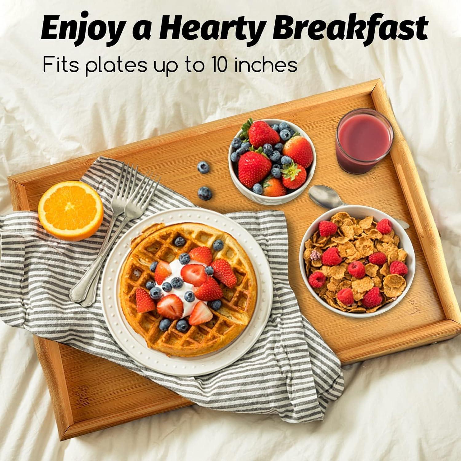 Mesa de bandeja para cama MorTime de bambú con patas plegables