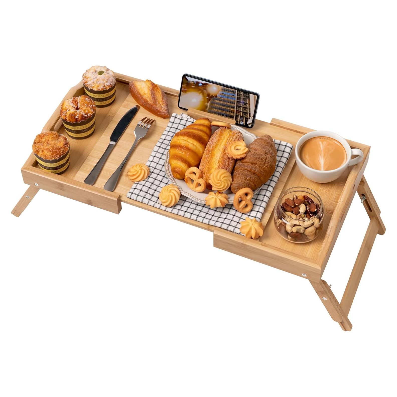 Mesa de Cama Ajustable y Expandible LAVIEVERT de Bambú