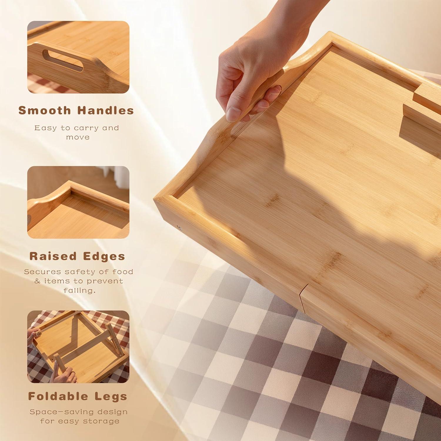 Mesa de Cama Ajustable y Expandible LAVIEVERT de Bambú