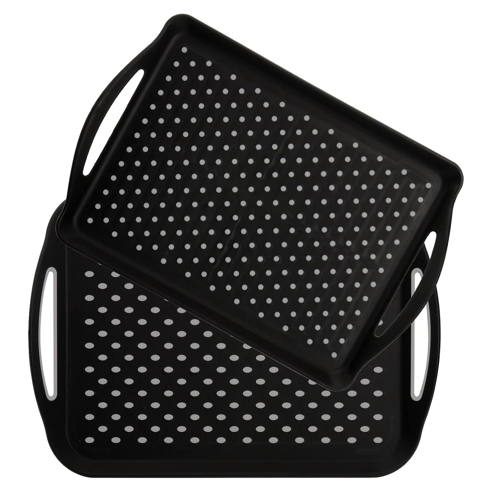 Bandeja de Servicio Antideslizante TOPZEA - 2 Piezas, Negra