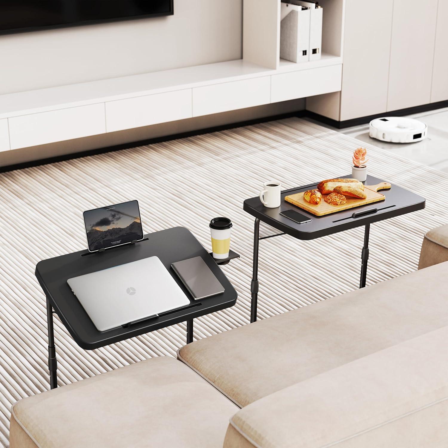 Mesa de bandeja de TV Allpop Ultra ajustable negra 70.1x44.9cm