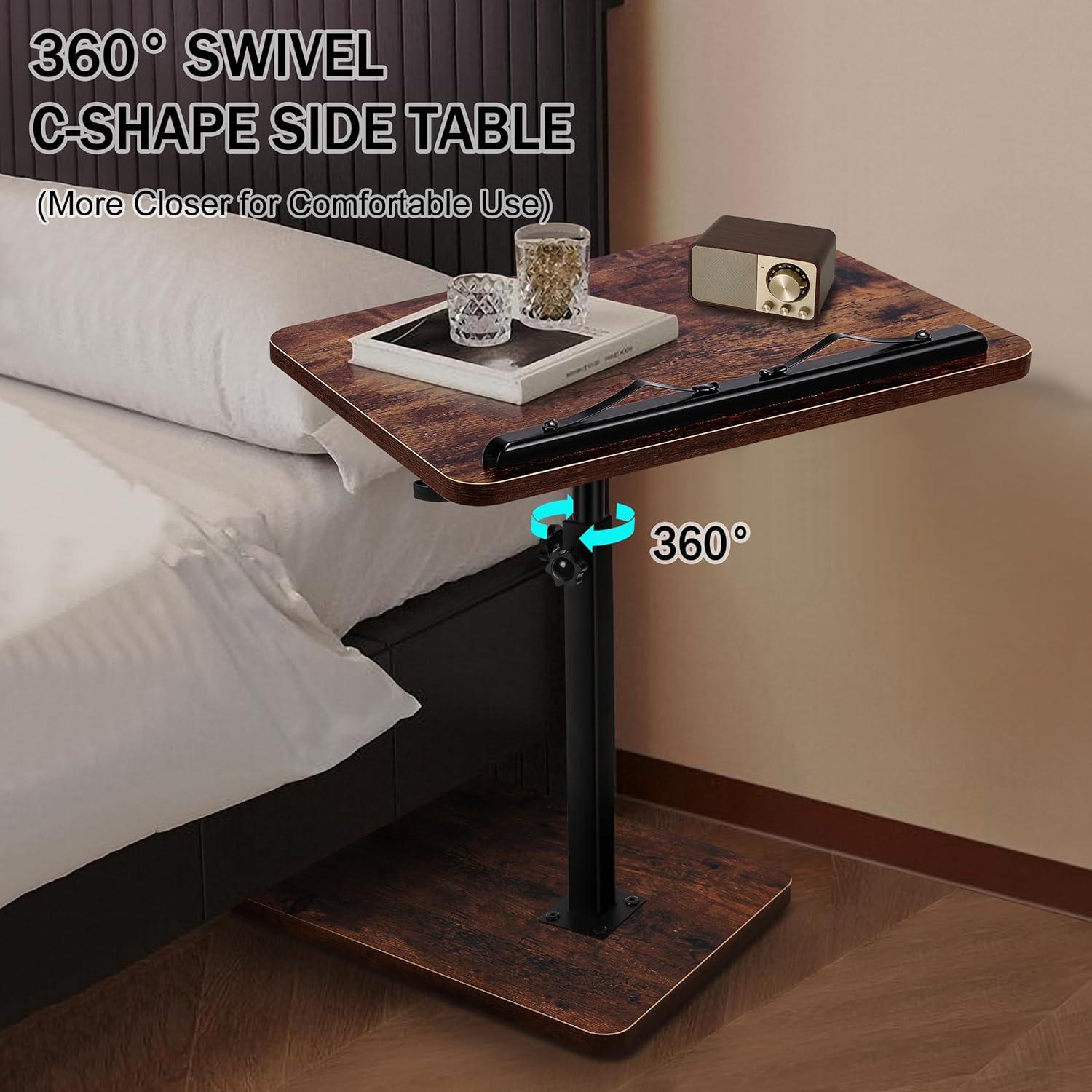 Mesa Lateral Ajustable MuiiuM - Bandeja Sofá Rústica 83.82 cm