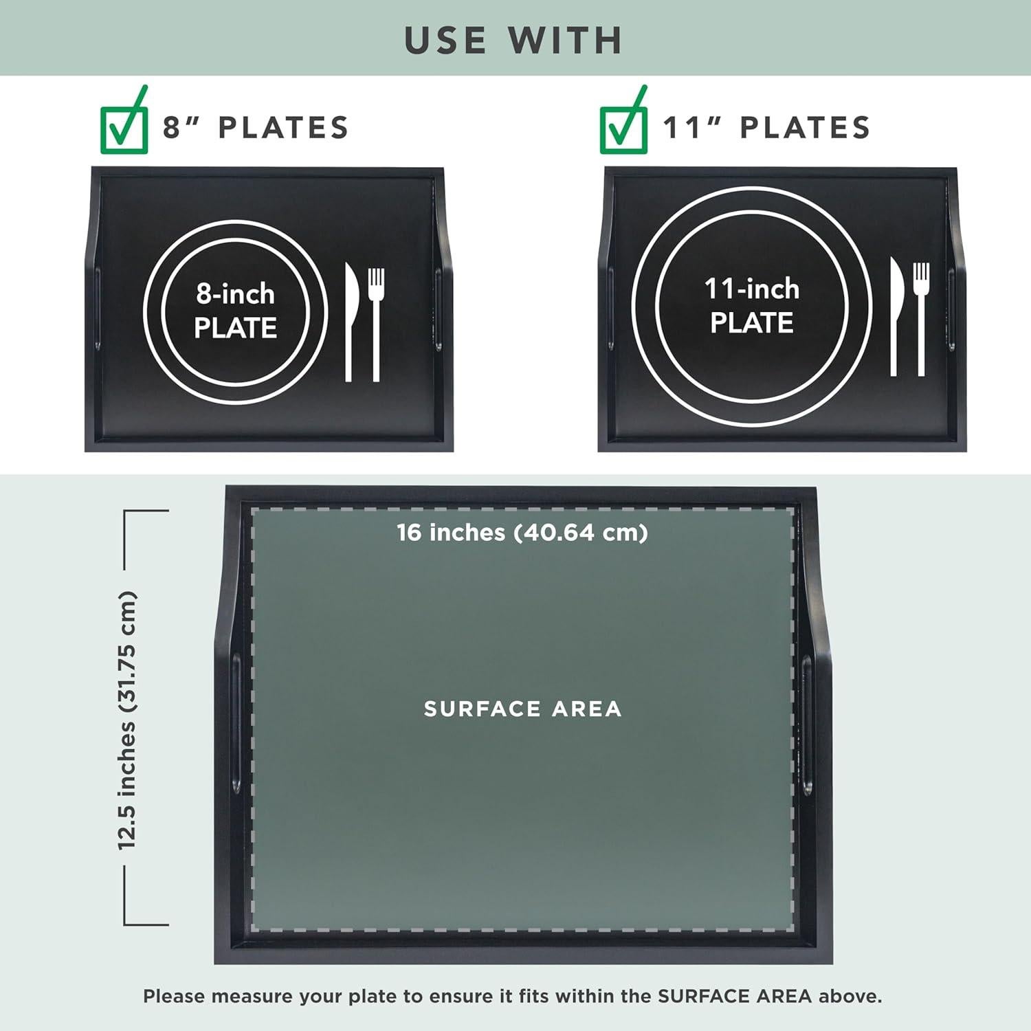 Bandeja de Madera Rossie Home con Cojín Desmontable 44.5x34.3cm