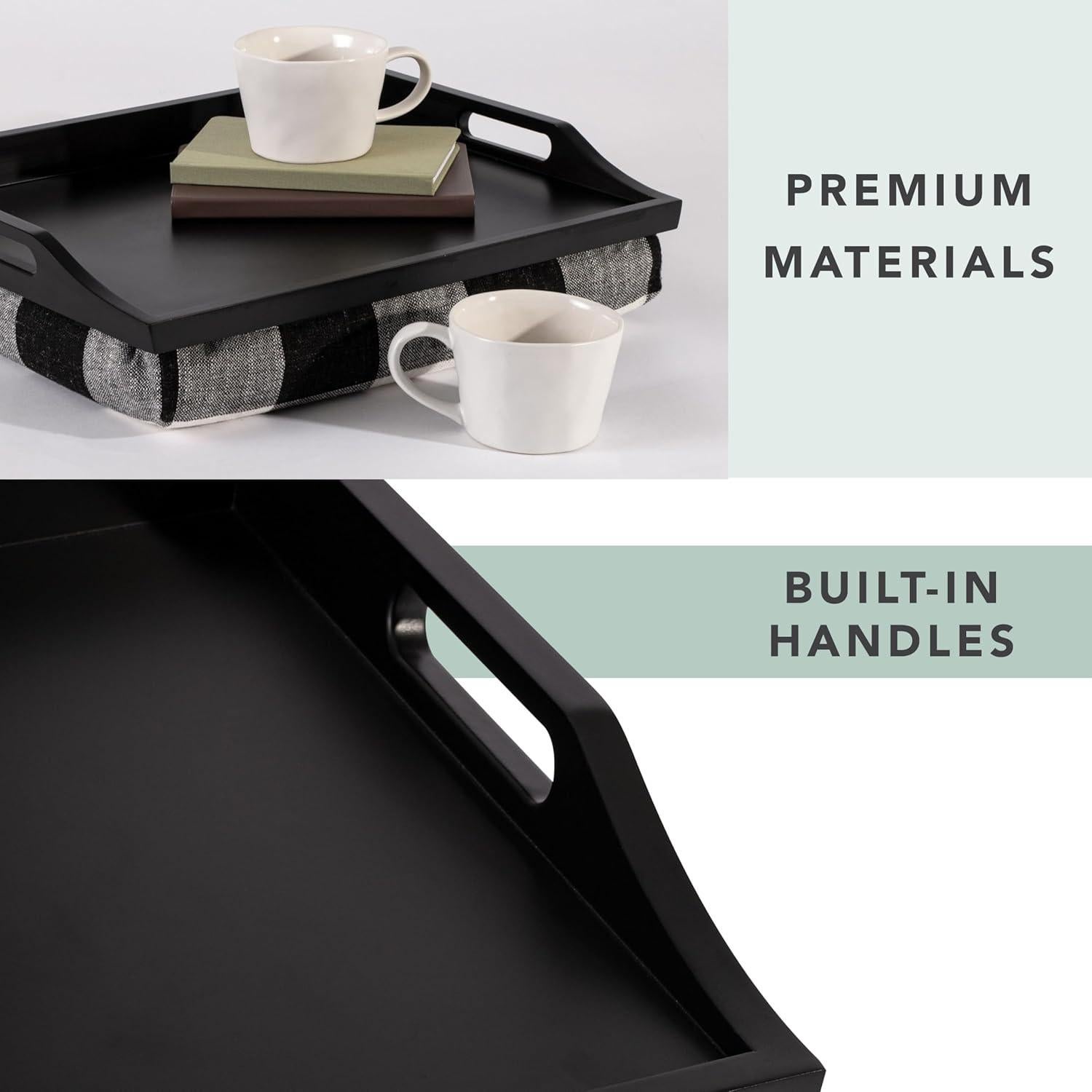 Bandeja de Madera Rossie Home con Cojín Desmontable 44.5x34.3cm