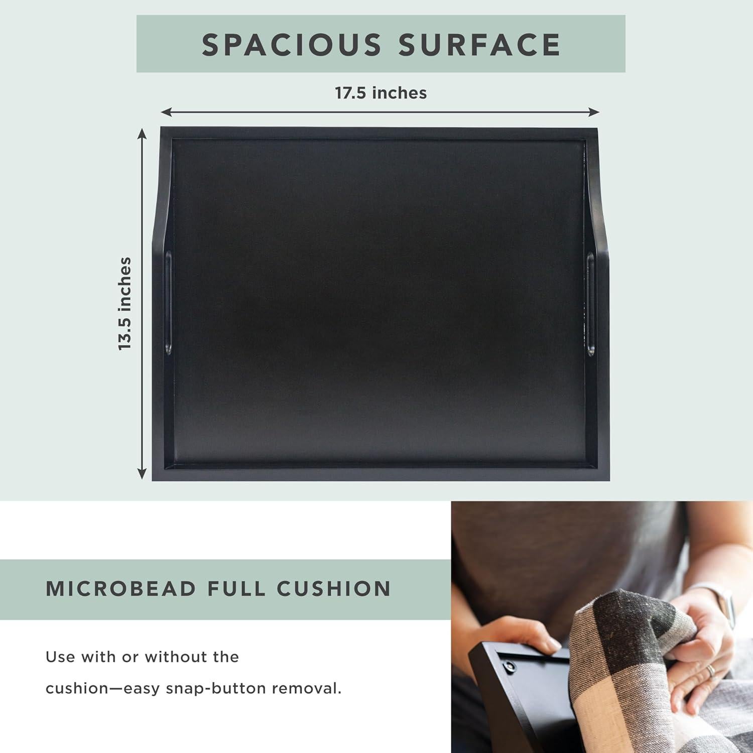 Bandeja de Madera Rossie Home con Cojín Desmontable 44.5x34.3cm