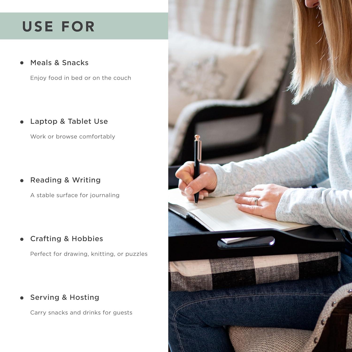 Bandeja de Madera Rossie Home con Cojín Desmontable 44.5x34.3cm