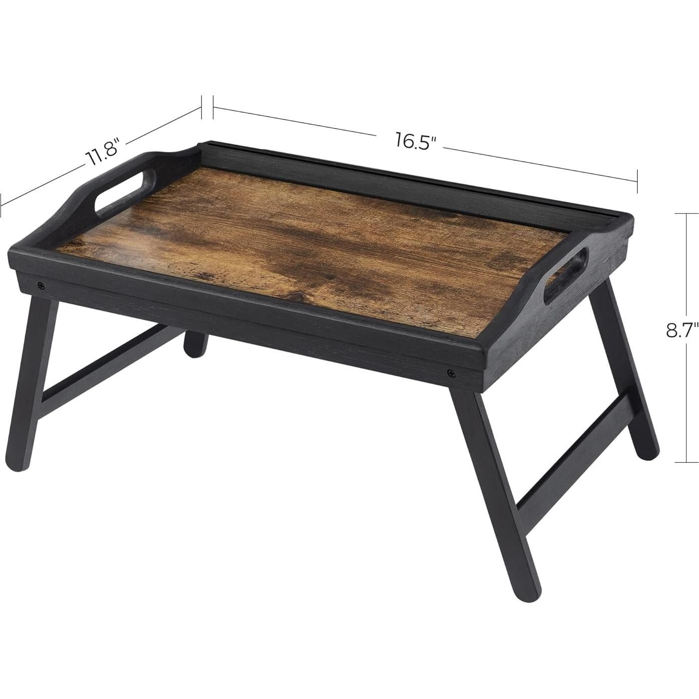 Mesa de Cama Plegable SONGMICS de Bambú 45x30 cm Marrón Rústico