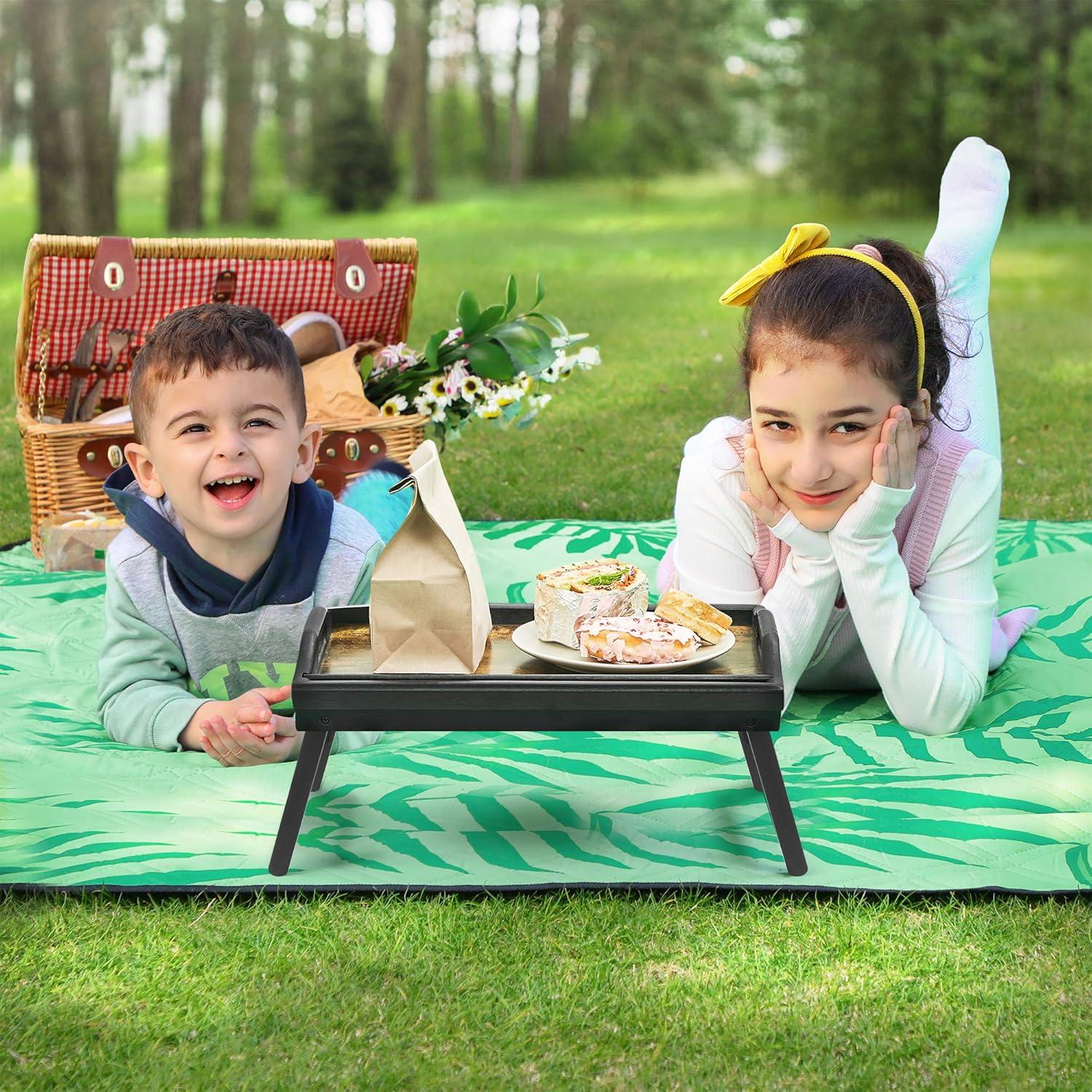 Mesa de Cama Plegable SONGMICS de Bambú 45x30 cm Marrón Rústico