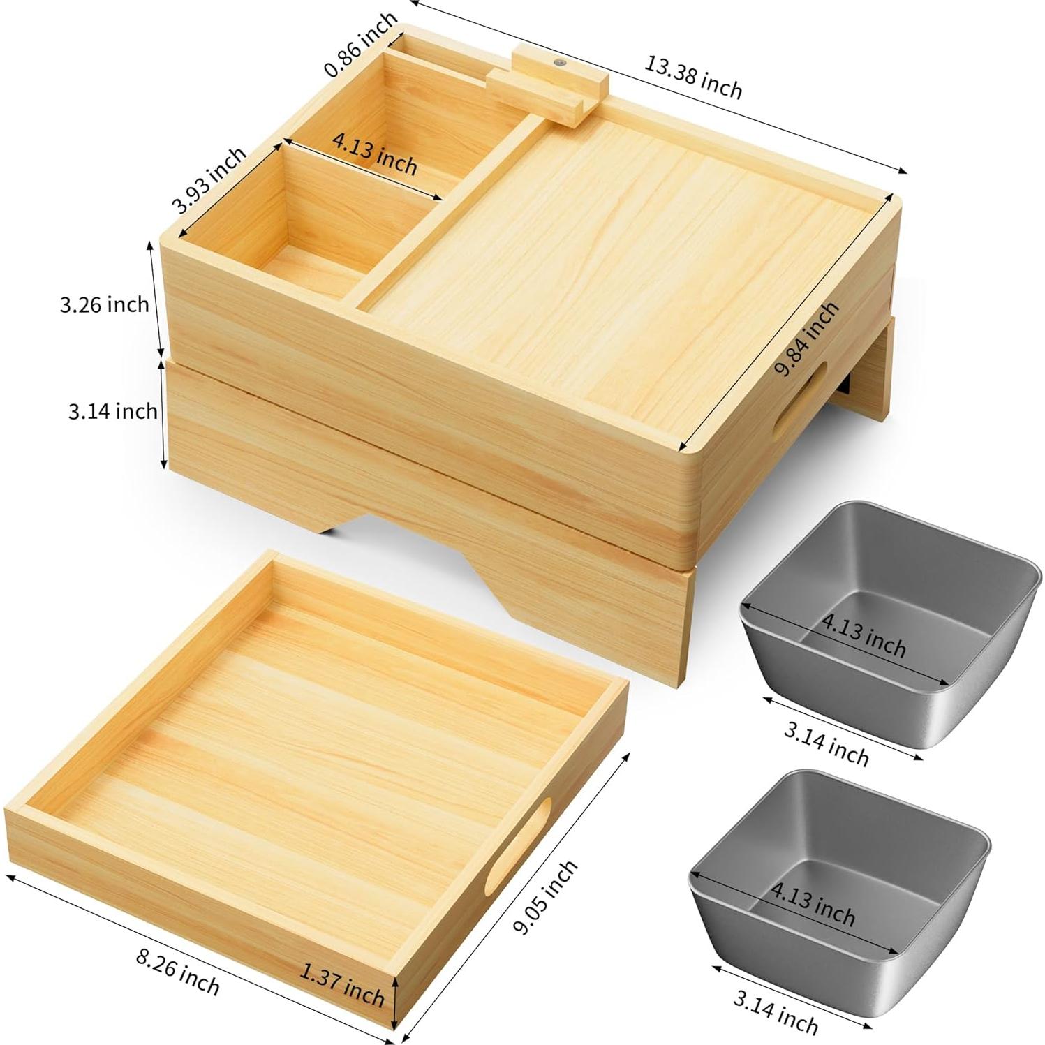 Bandeja para Sostener Bebidas de Sofá Aollewoiti 7 en 1 Madera