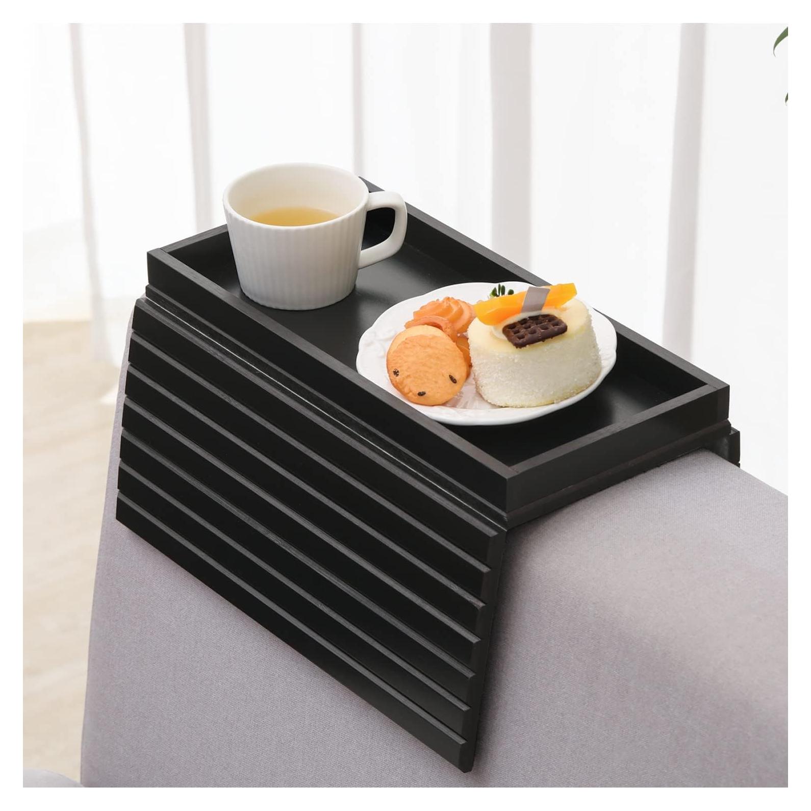 Bandeja de brazo de sofá GEHE de bambú plegable 45.72x33.53cm