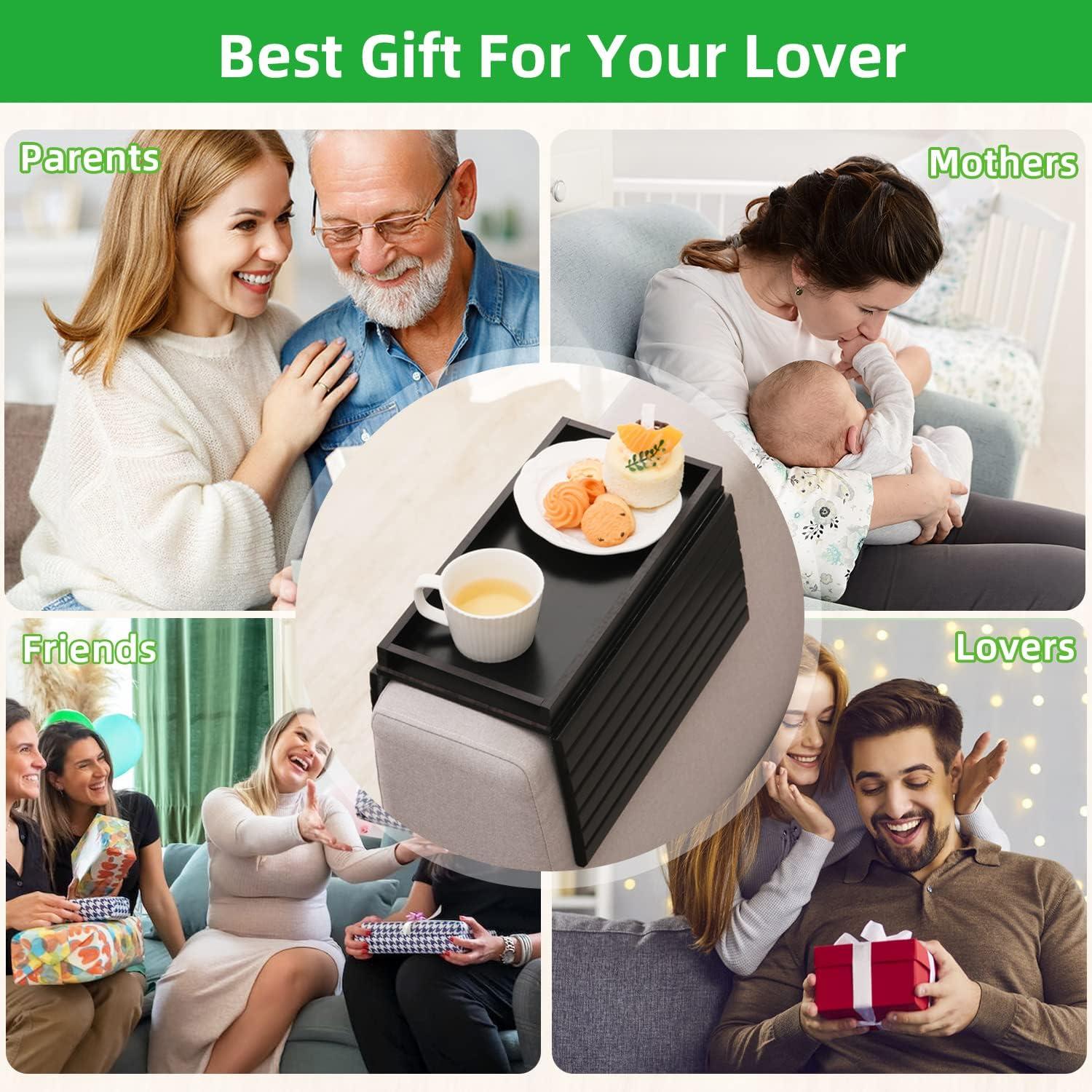 Bandeja de brazo de sofá GEHE de bambú plegable 45.72x33.53cm