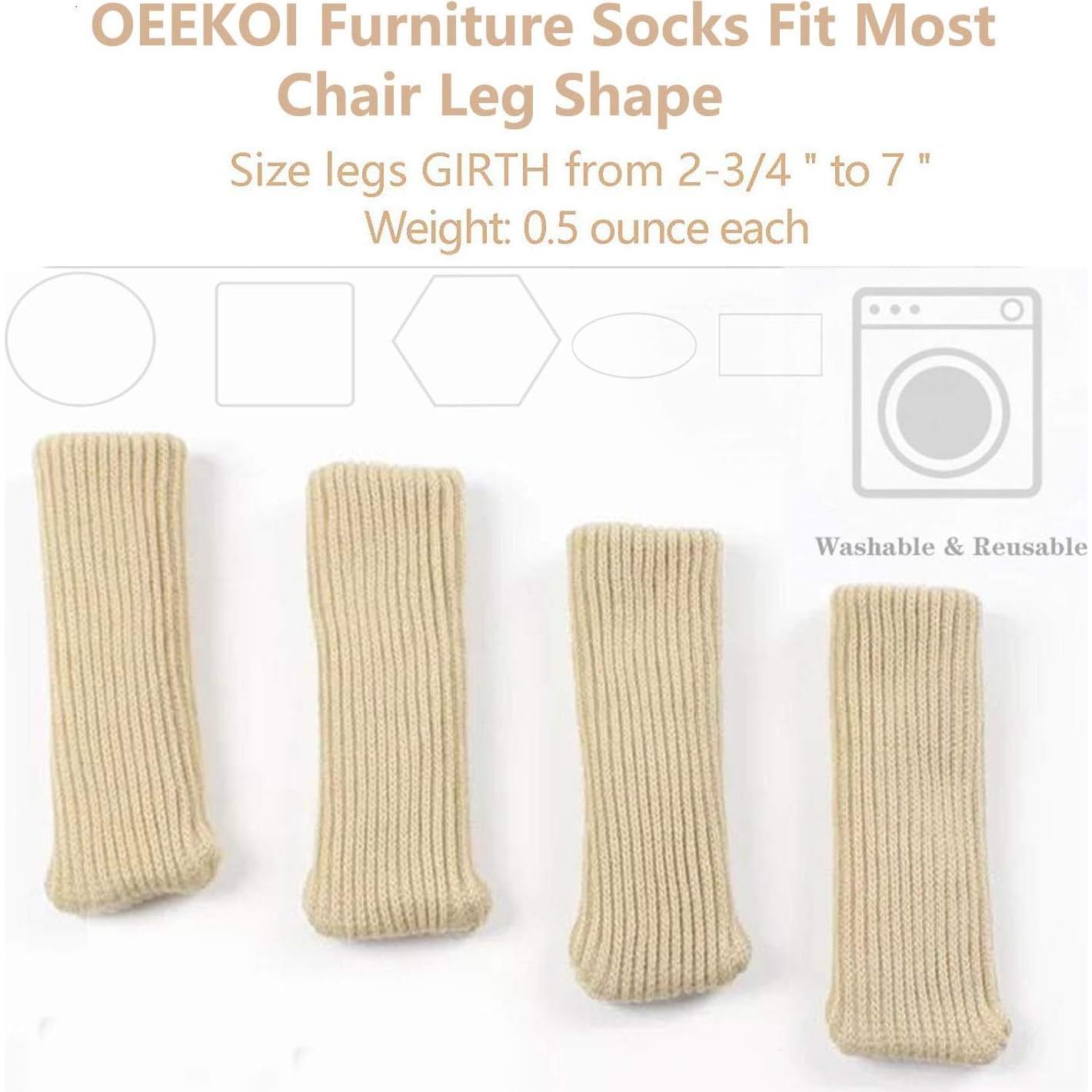 32 Protectores de Patas de Silla OEEKOI Beige Antideslizantes
