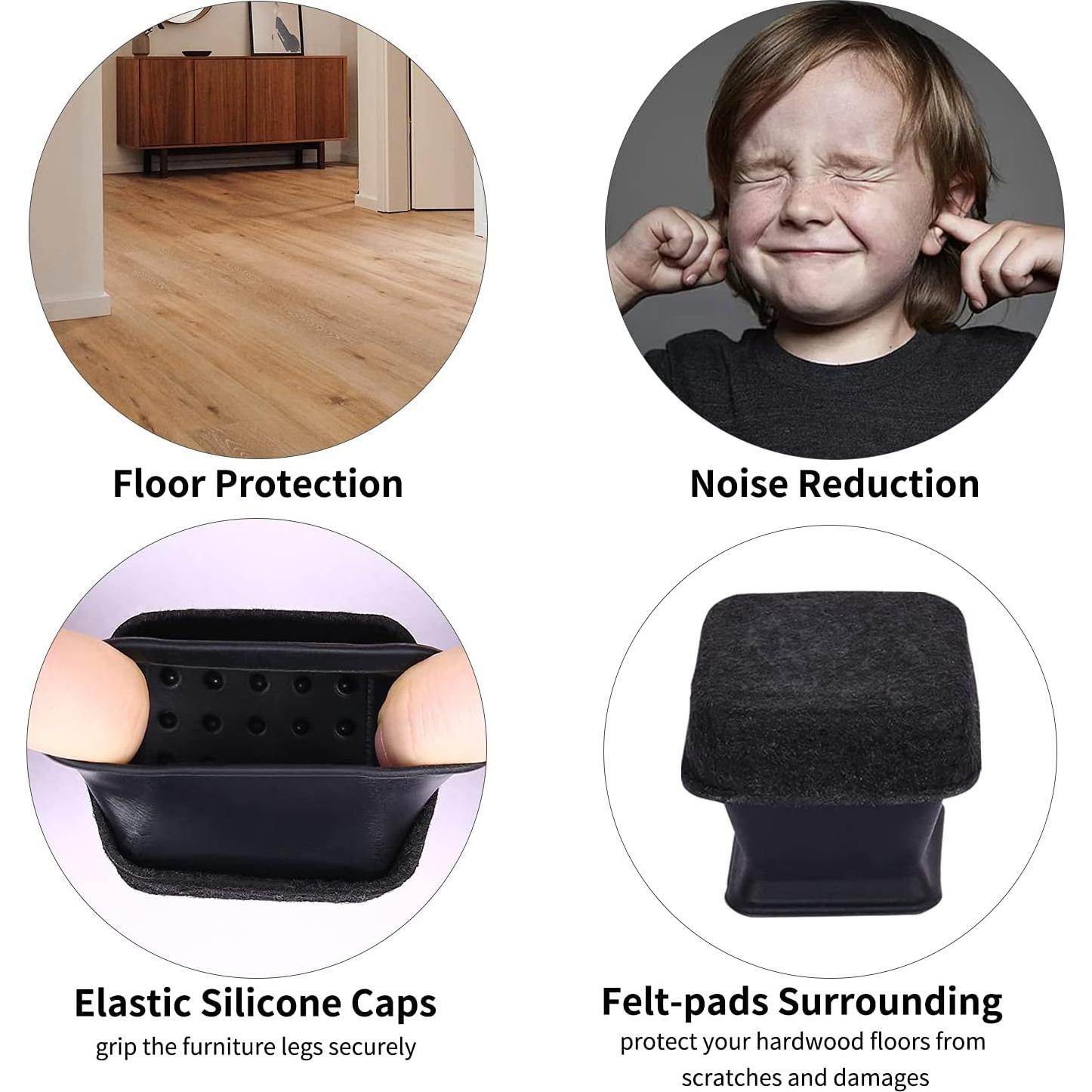 Protectores de Piso de Silicona Ezprotekt 24 PCS para Sillas