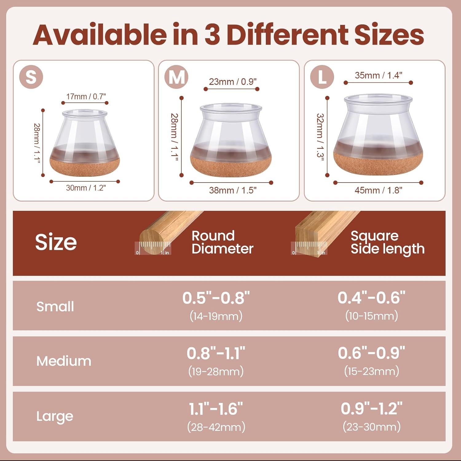 32 Protectores de Suelo para Patas de Sillas GEMOWN - Silicona y Fieltro