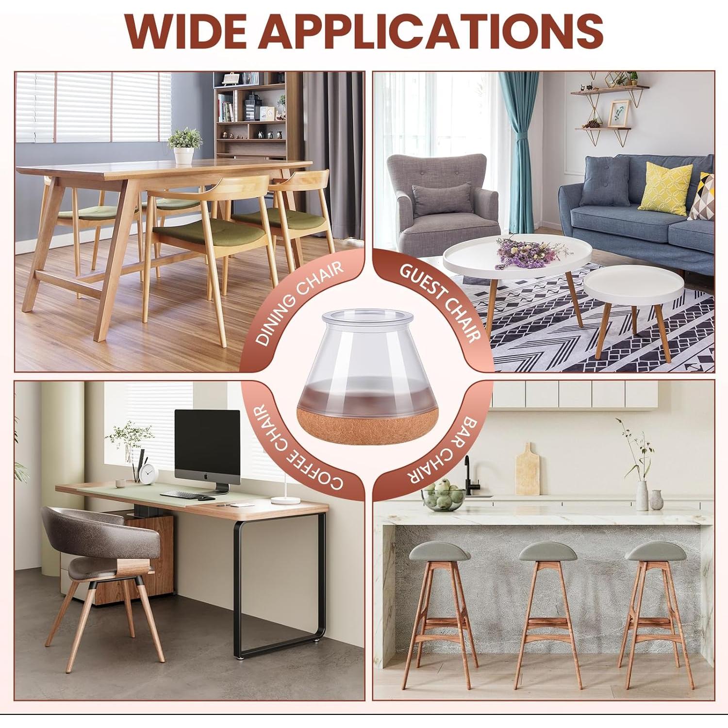 32 Protectores de Suelo para Patas de Sillas GEMOWN - Silicona y Fieltro