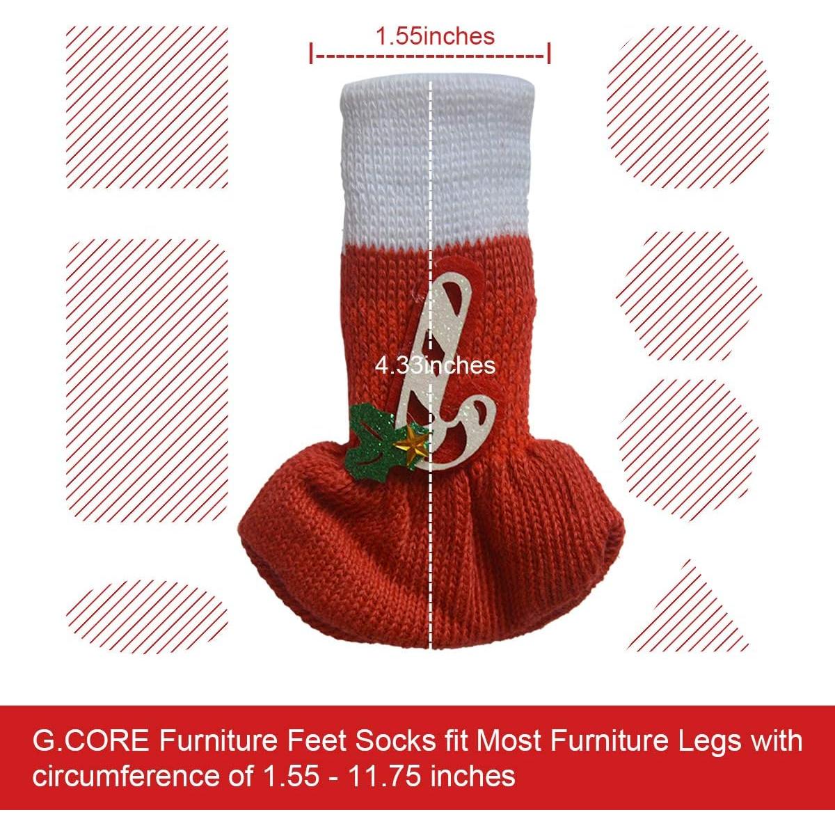 16 Calcetines Antideslizantes para Patas de Sillas G.CORE Rojo