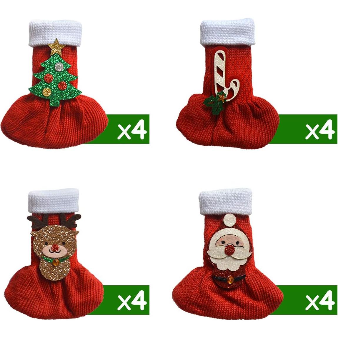 16 Calcetines Antideslizantes para Patas de Sillas G.CORE Rojo