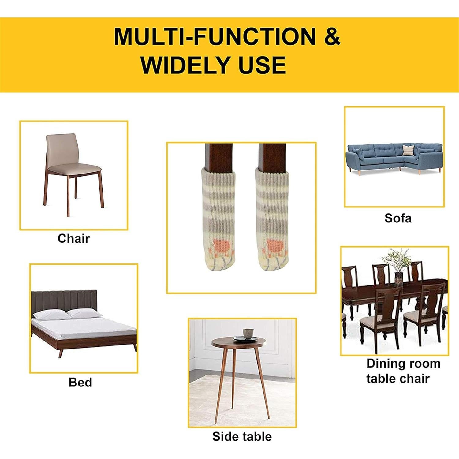 16 Calcetines Antideslizantes para Patas de Muebles Chchmu