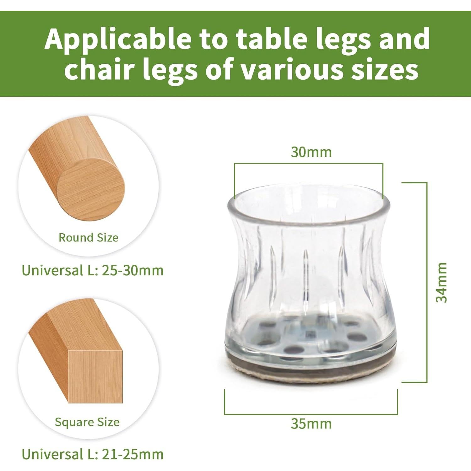 24 Protectores de Suelo para Patas de Silla Covercorner