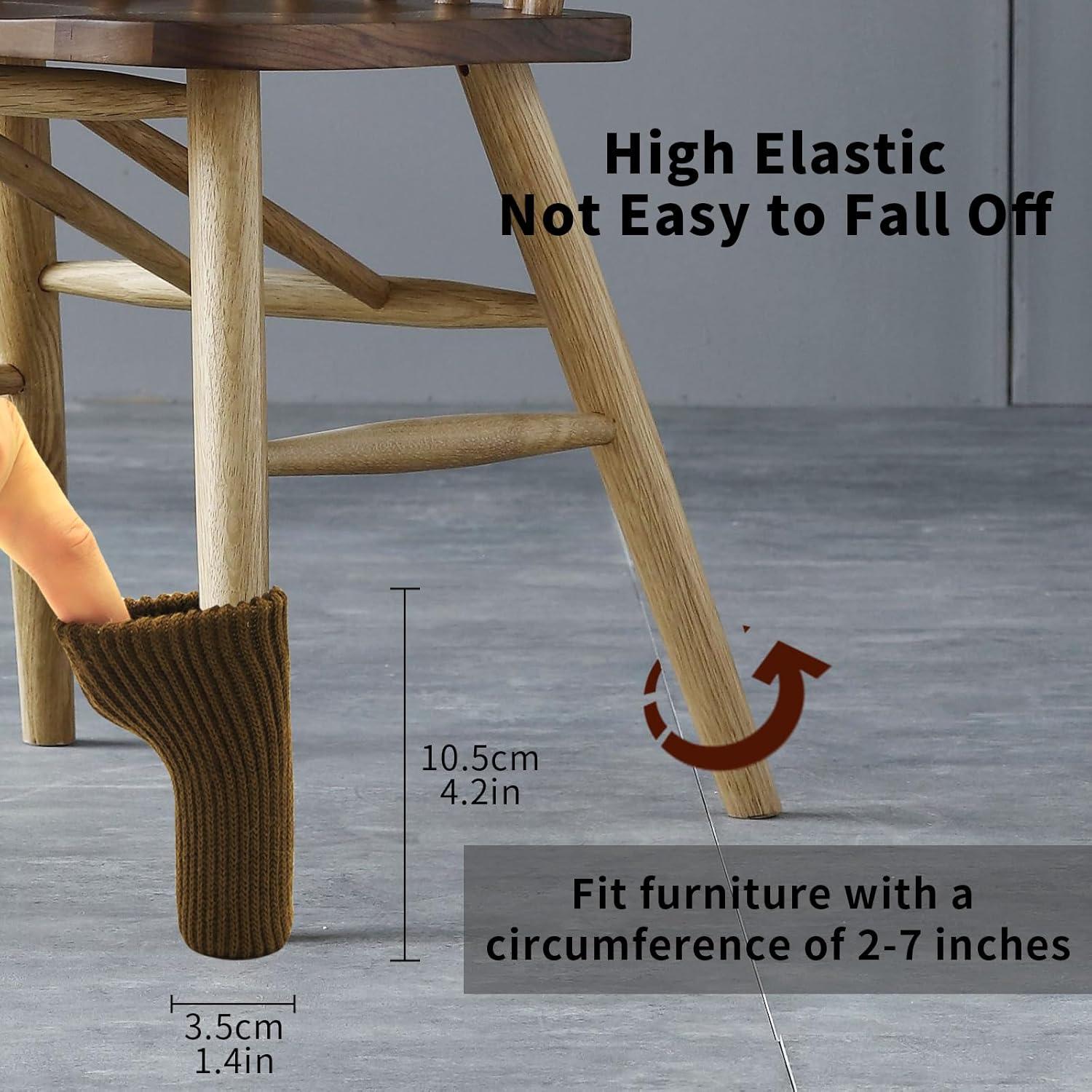 32 Protectores de Calcetines para Patas de Sillas Café - Reutilizables