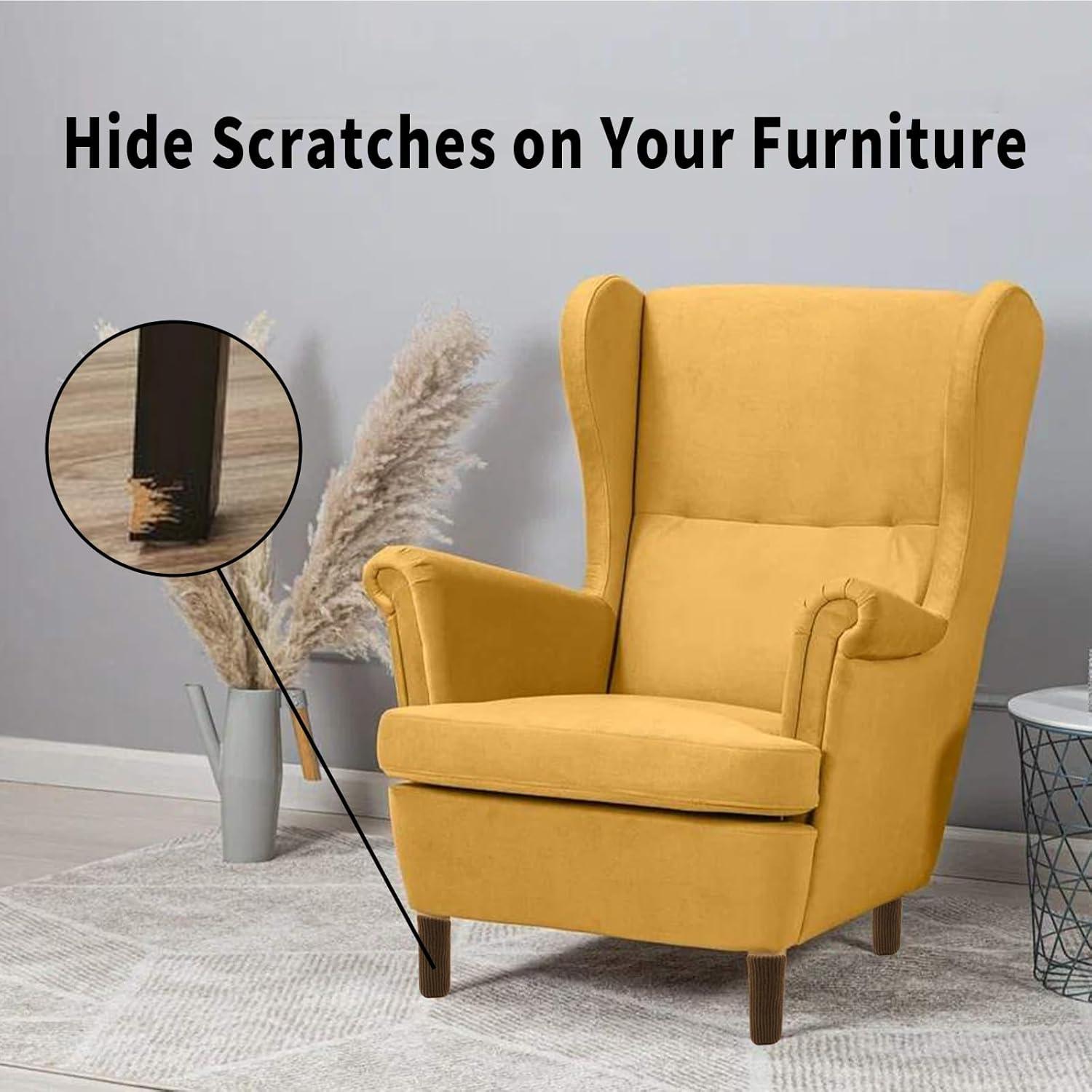 32 Protectores de Calcetines para Patas de Sillas Café - Reutilizables