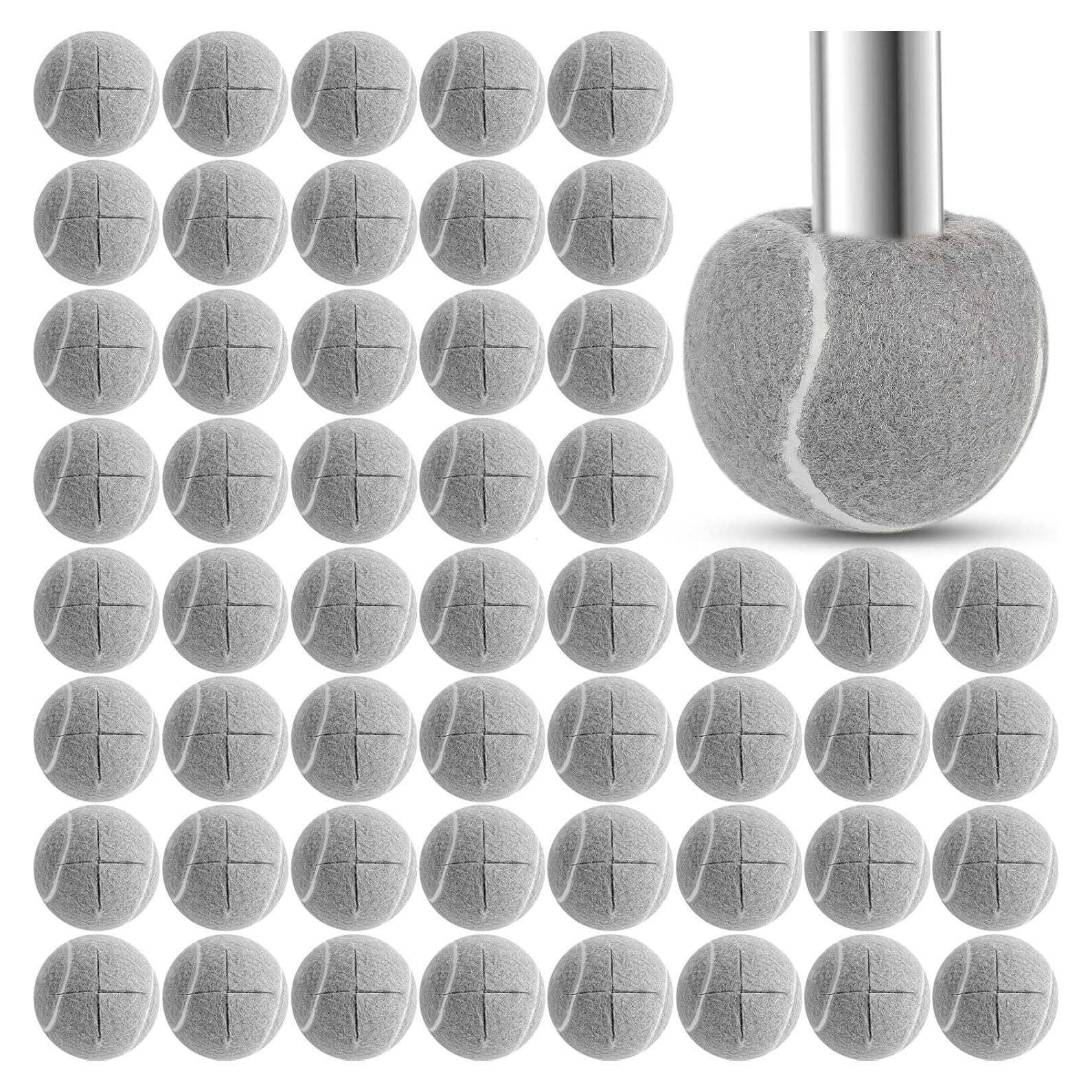 Macarrie 100 Pelotas de Tenis Precortadas para Muebles Gris