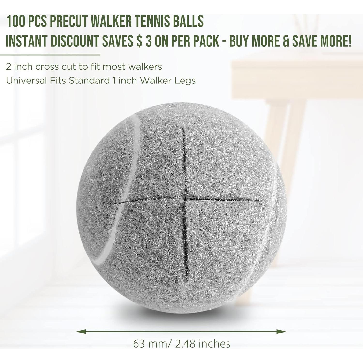 Macarrie 100 Pelotas de Tenis Precortadas para Muebles Gris