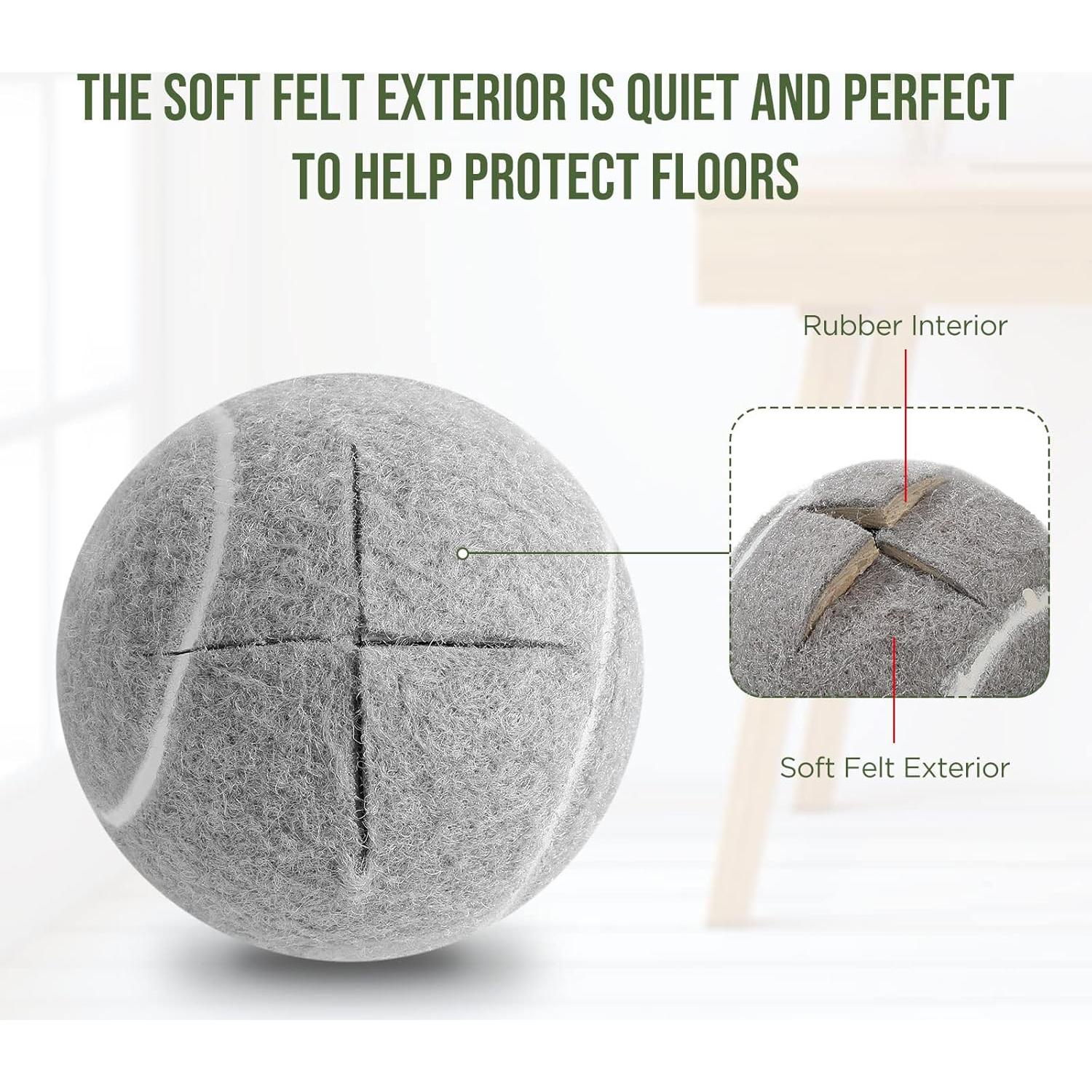 Macarrie 100 Pelotas de Tenis Precortadas para Muebles Gris