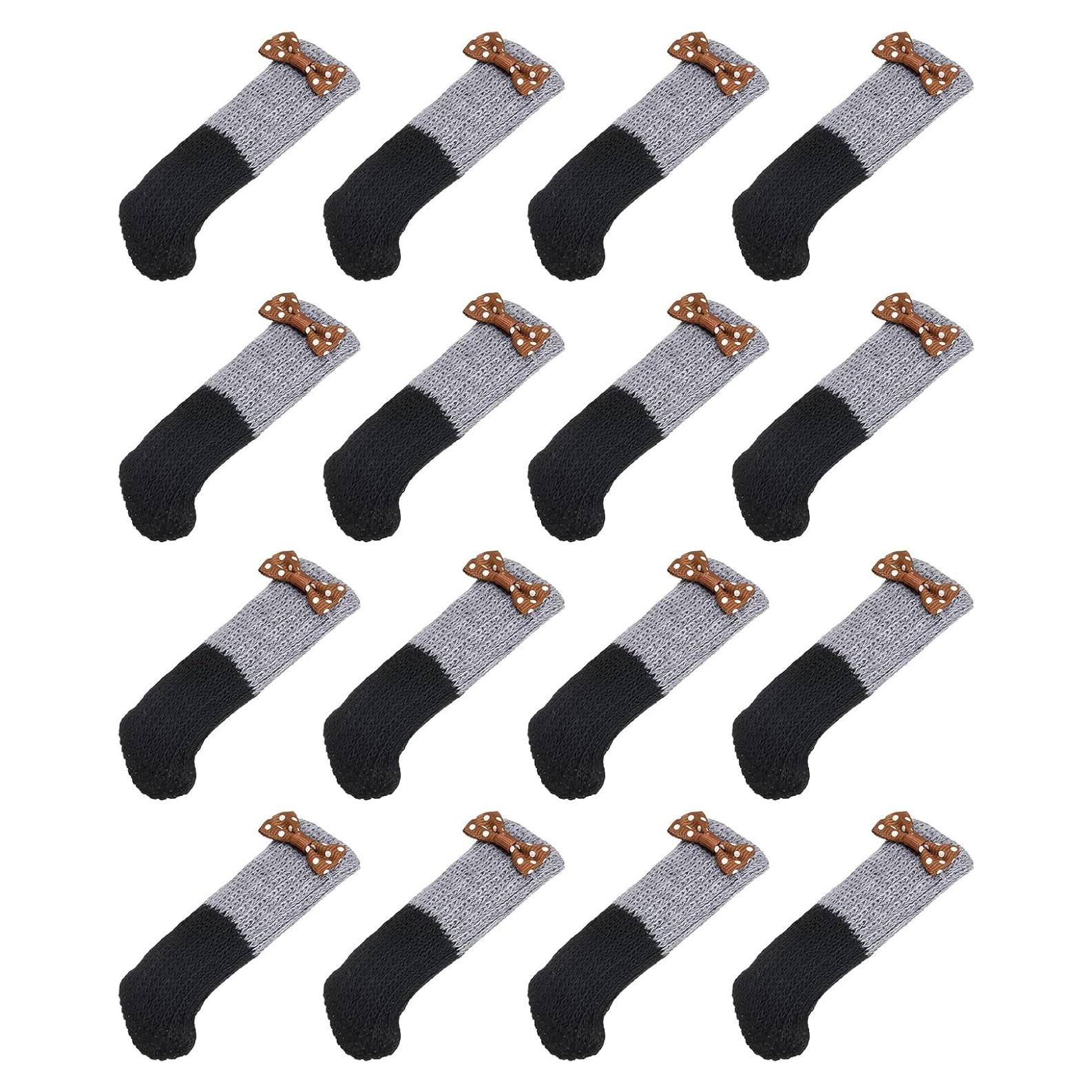 Calcetines para Patas de Silla uxcell - 32 Pcs Gris Negro