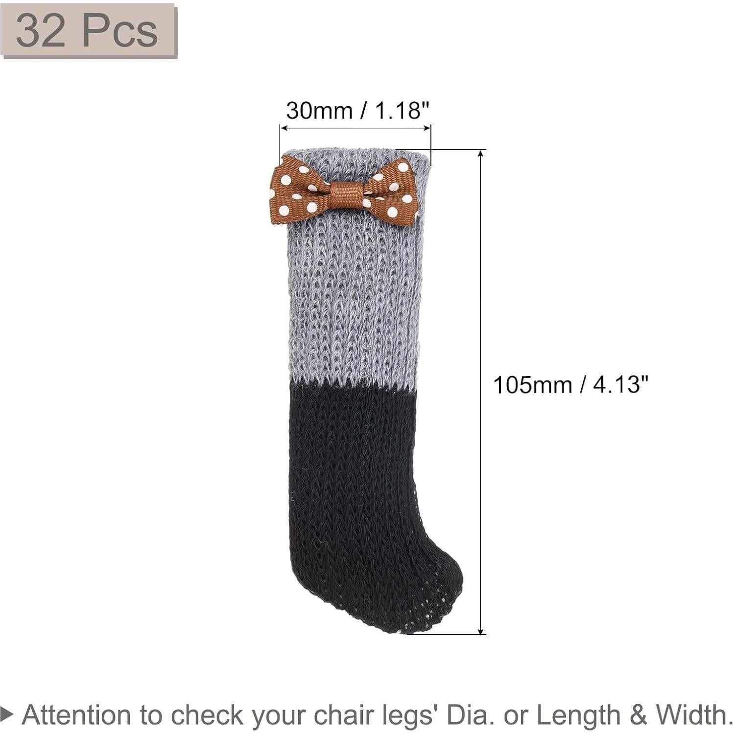 Calcetines para Patas de Silla uxcell - 32 Pcs Gris Negro