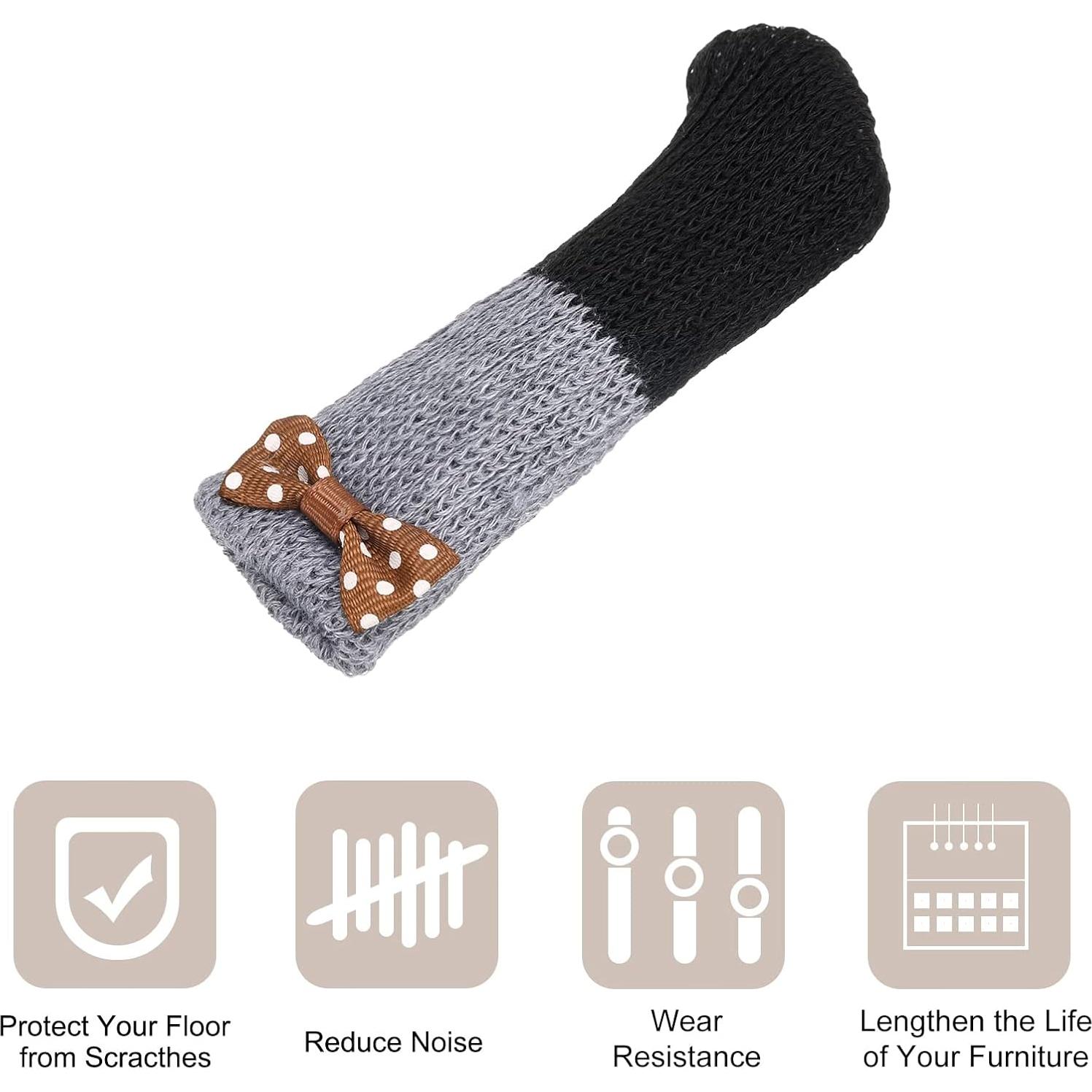 Calcetines para Patas de Silla uxcell - 32 Pcs Gris Negro