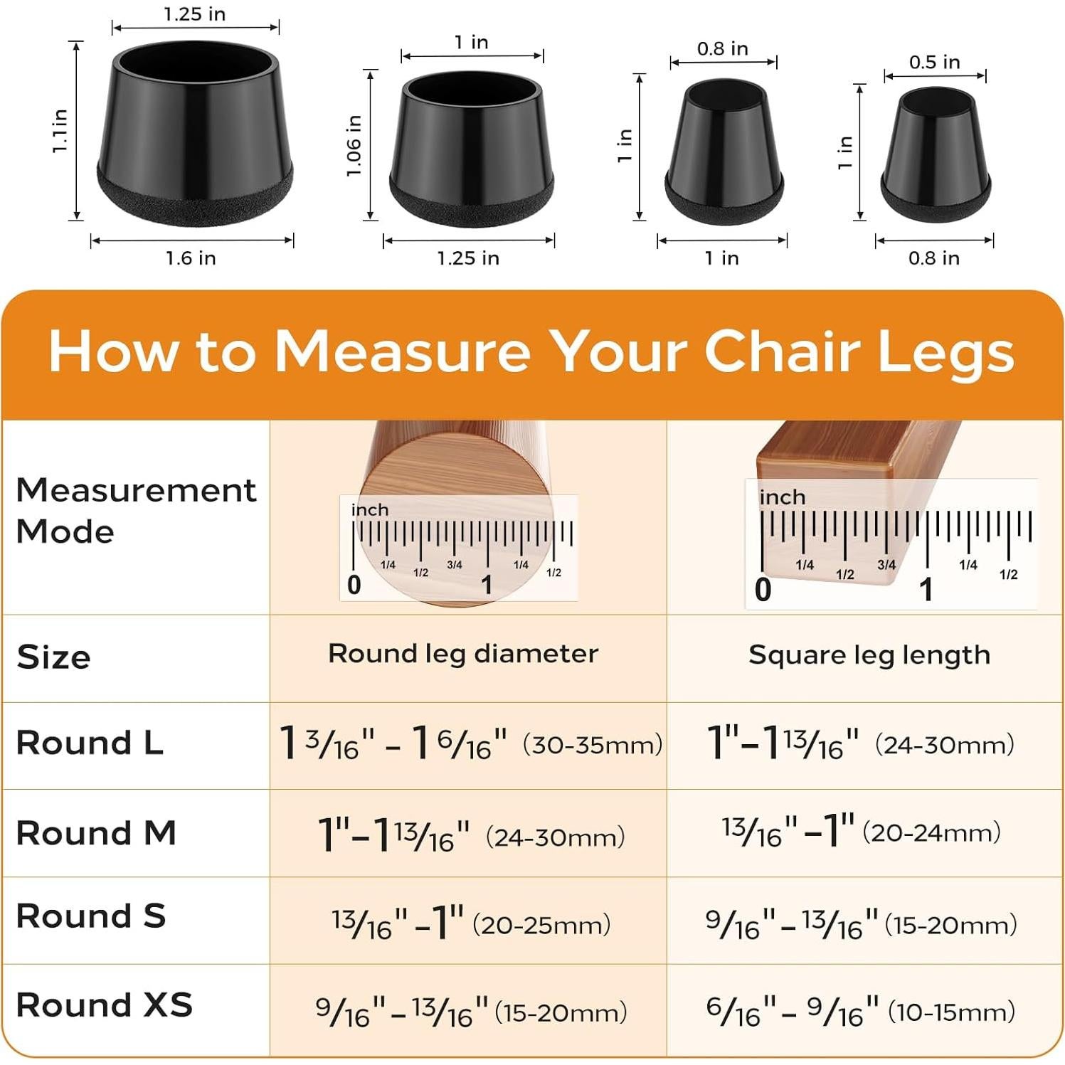 24 Protectores de Suelo de Silicona y Fieltro Yomanta - Redondo XS