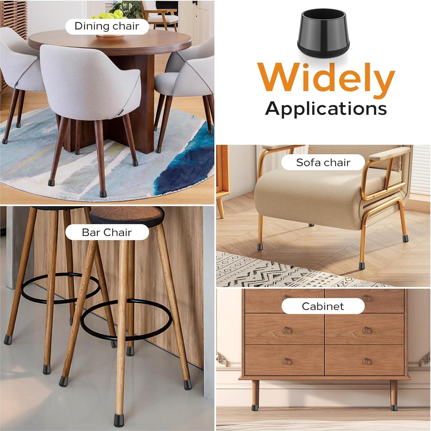 24 Protectores de Suelo de Silicona y Fieltro Yomanta - Redondo XS