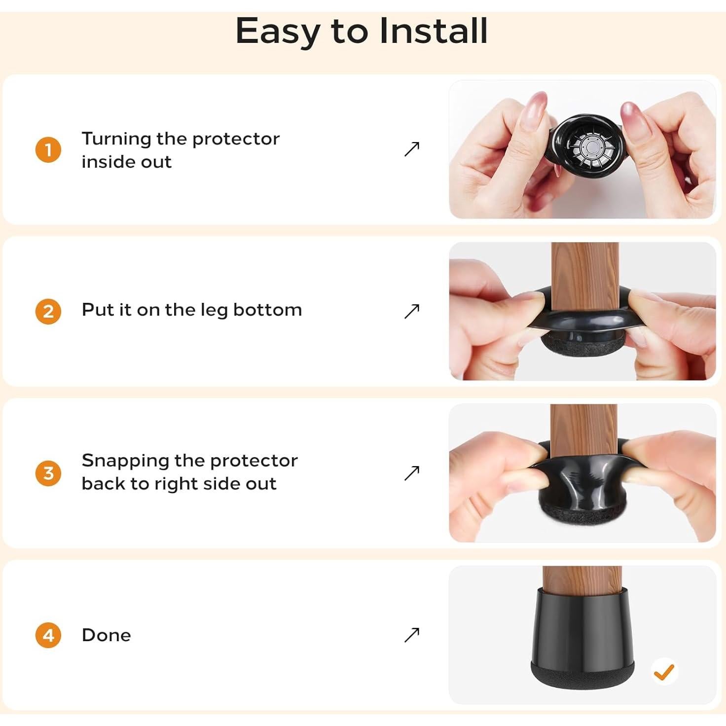 24 Protectores de Suelo de Silicona y Fieltro Yomanta - Redondo XS