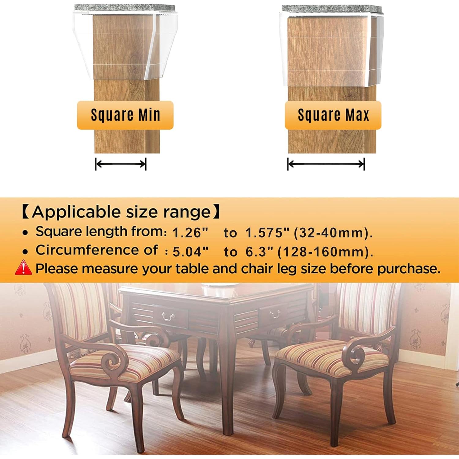 Protectores de patas de silla CHWM 24 piezas silicona transparente