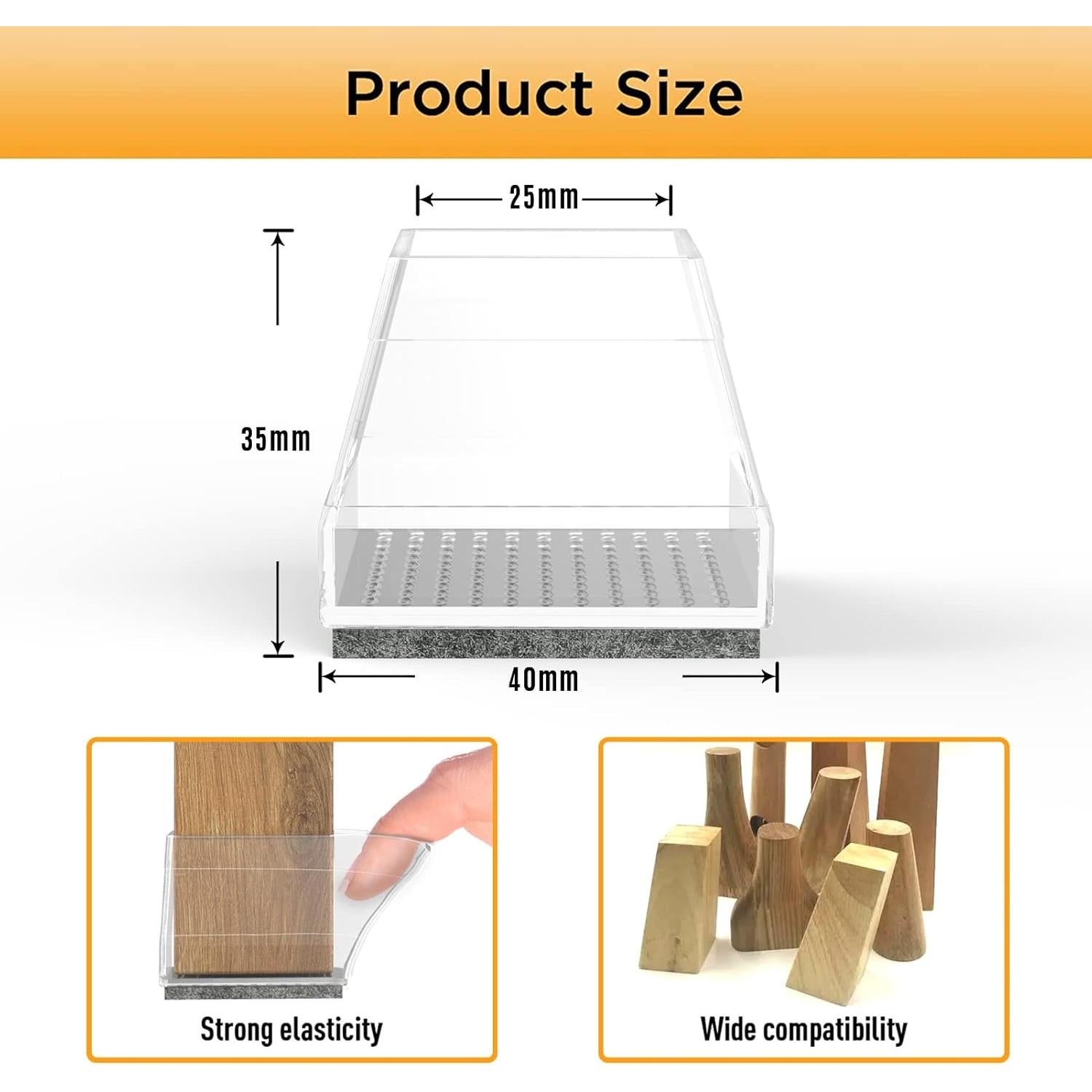 Protectores de patas de silla CHWM 24 piezas silicona transparente