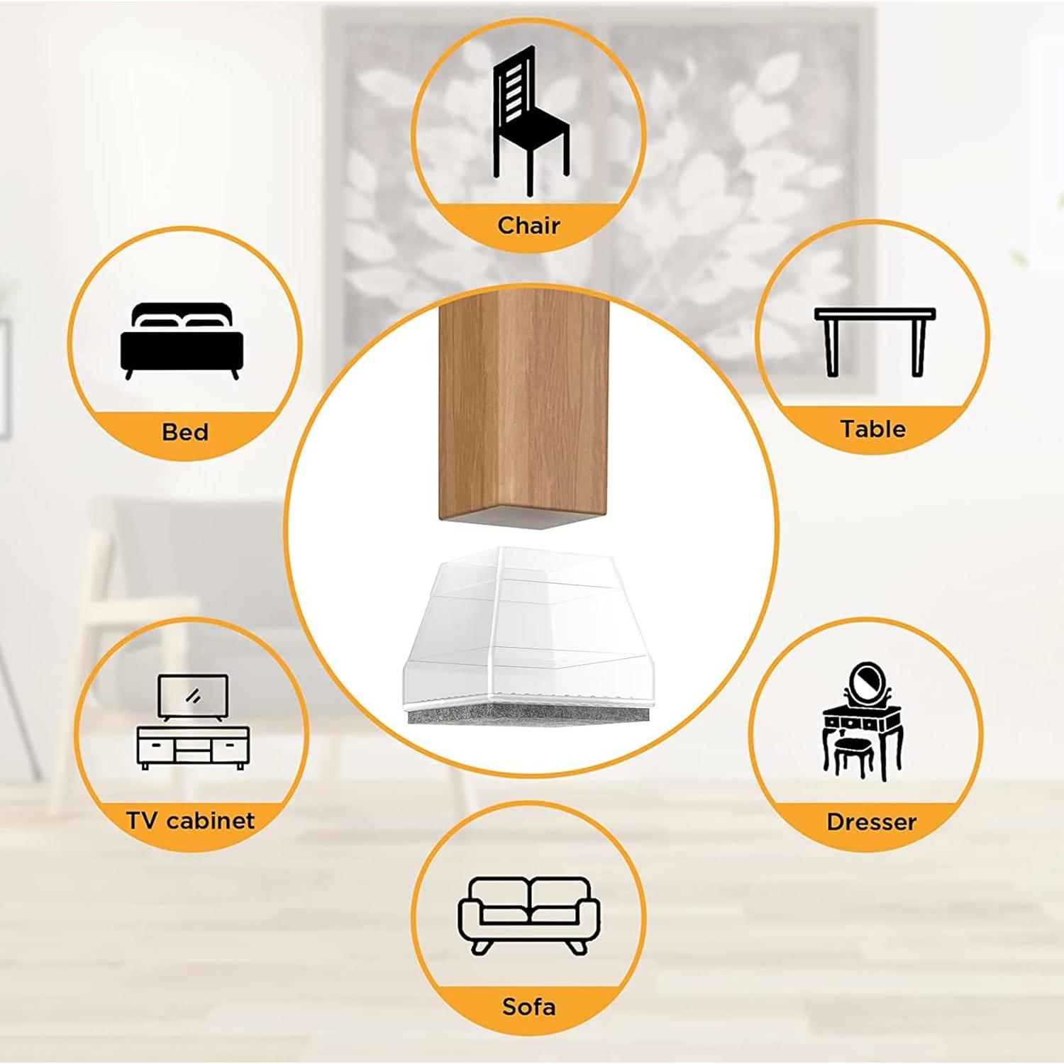 Protectores de patas de silla CHWM 24 piezas silicona transparente