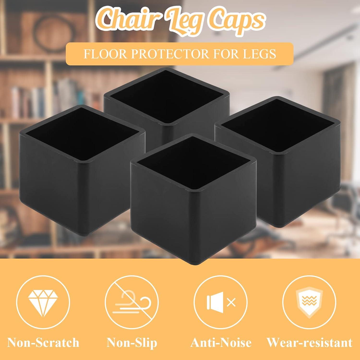 16 Tapones de Pierna de Silla HARSKIYER 25x25mm Caucho Negro