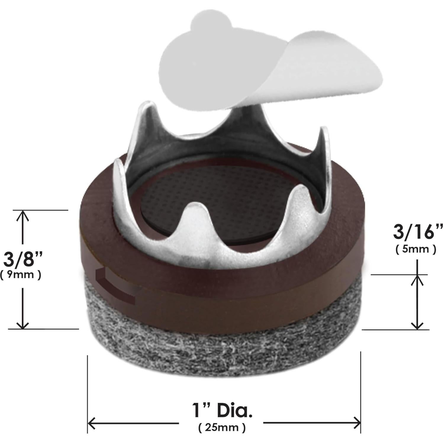 Protectores de Piso para Patas de Silla Slipstick CB257 - 16 Almohadillas de Fieltro 2.54 cm