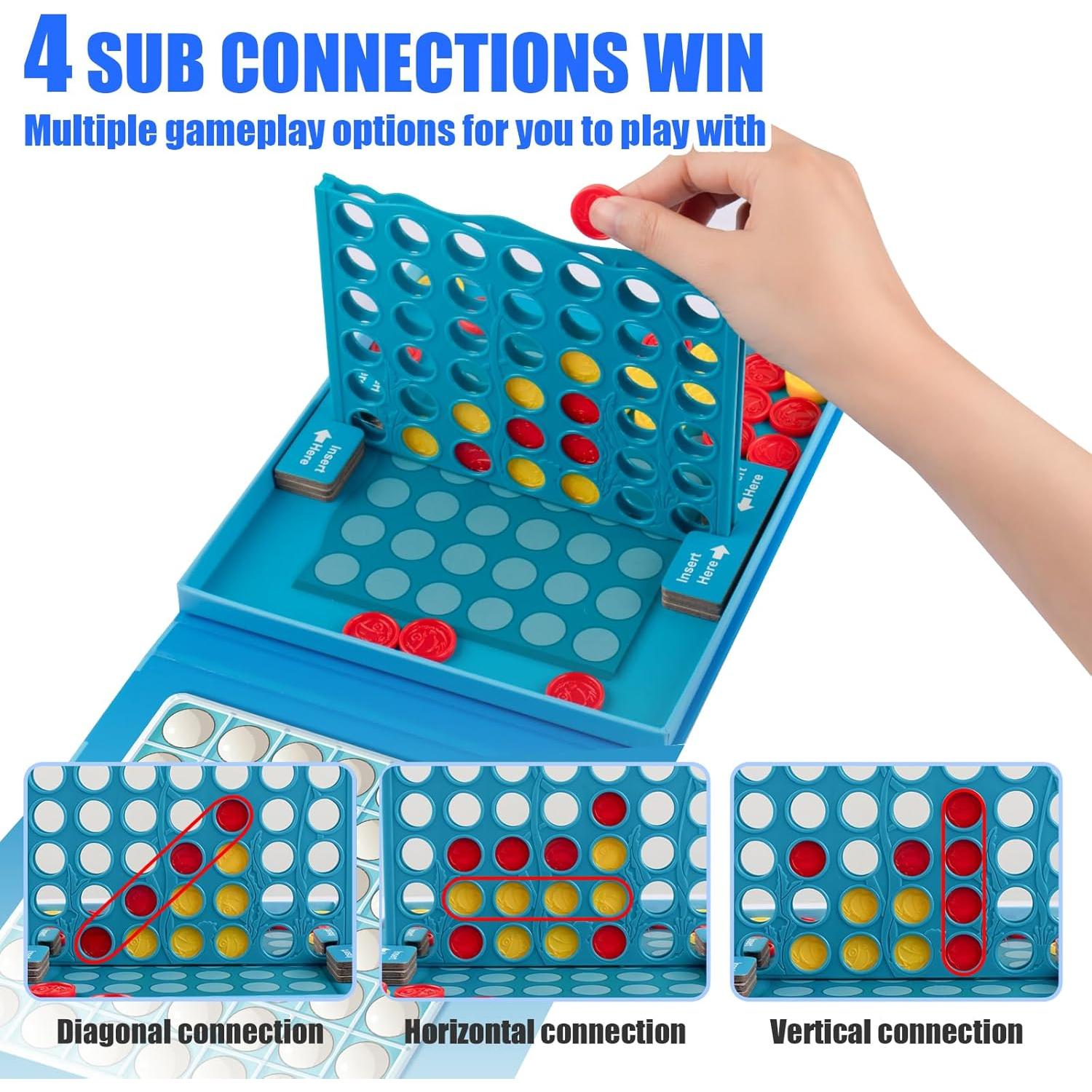 Juego de 4 en Raya TRAVOFUN para Niños 3 a 8 Años - Juguete de Viaje