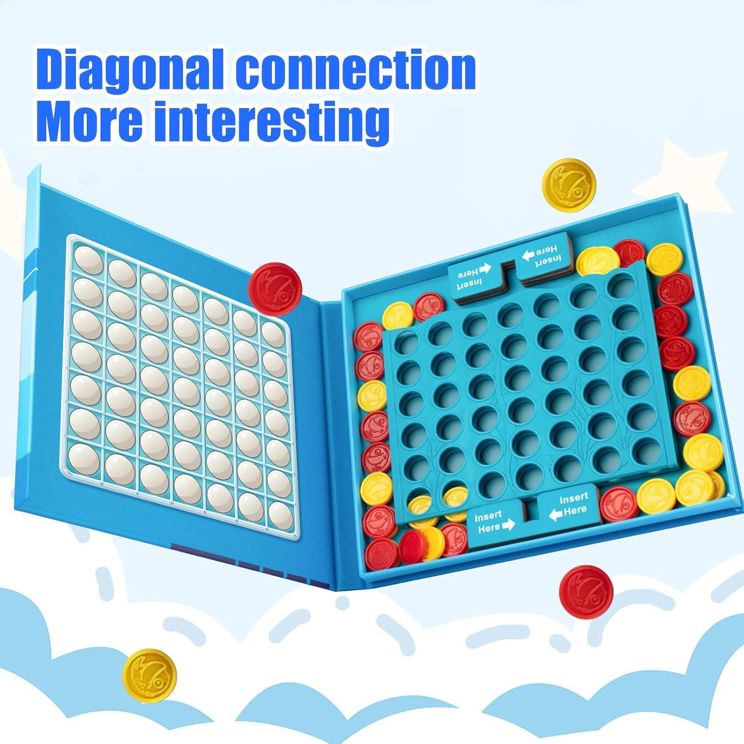 Juego de 4 en Raya TRAVOFUN para Niños 3 a 8 Años - Juguete de Viaje