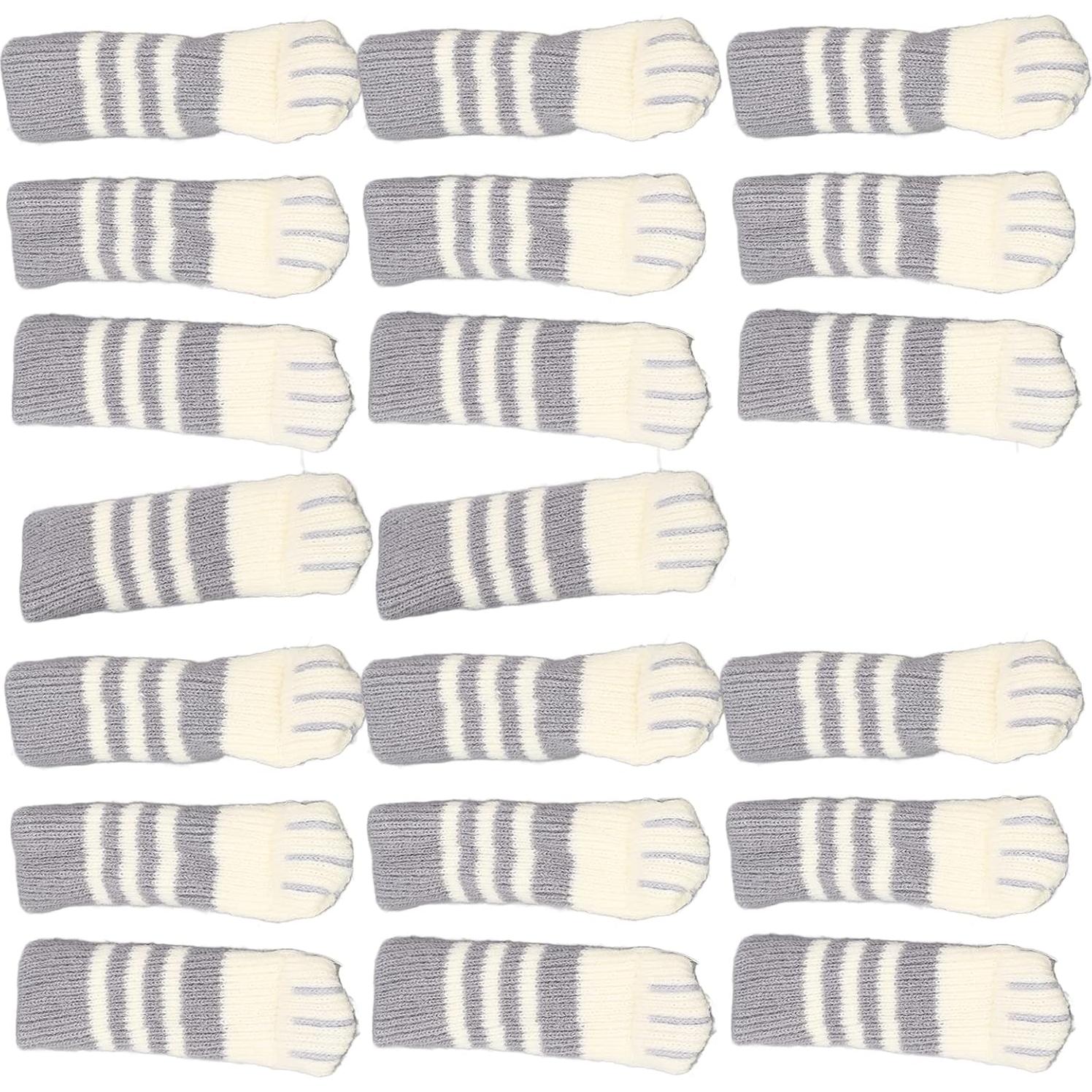 20 Cubiertas de Pies de Mesa para Gatos Hilitand - Rayas Gris