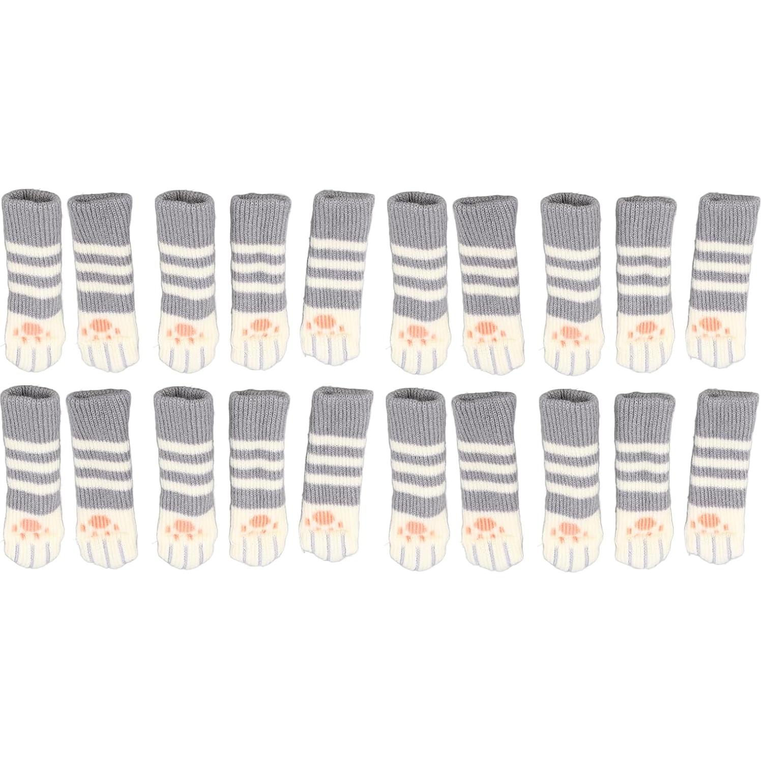 20 Cubiertas de Pies de Mesa para Gatos Hilitand - Rayas Gris