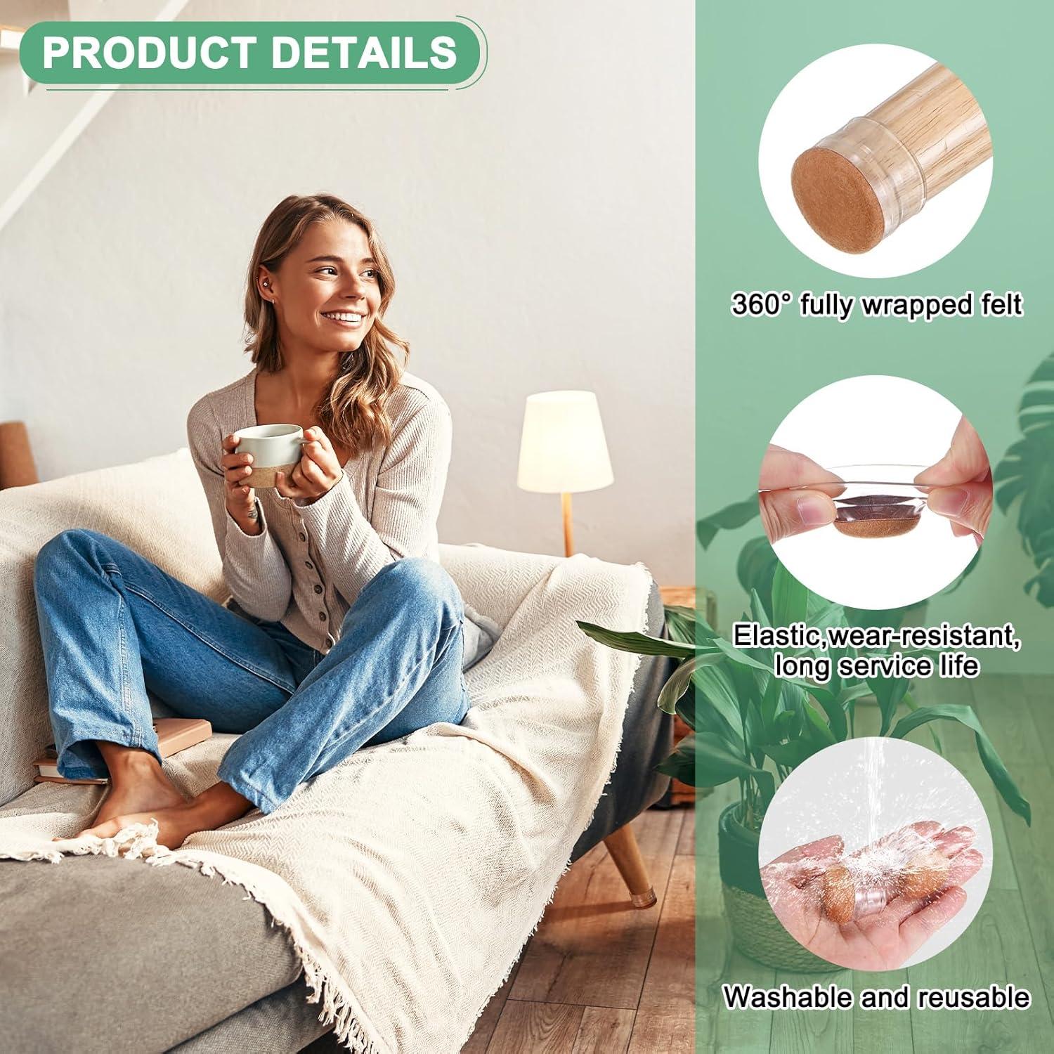 16 Protectores de Suelo para Patas de Sillas M METERXITY 19-23mm