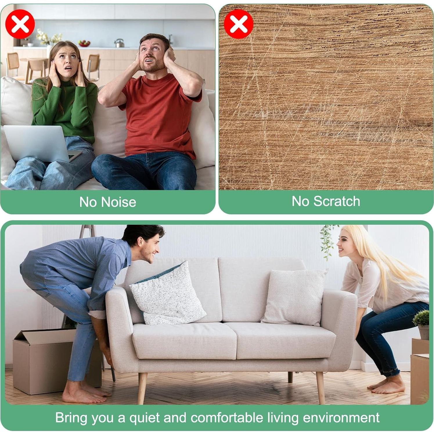 16 Protectores de Suelo para Patas de Sillas M METERXITY 19-23mm