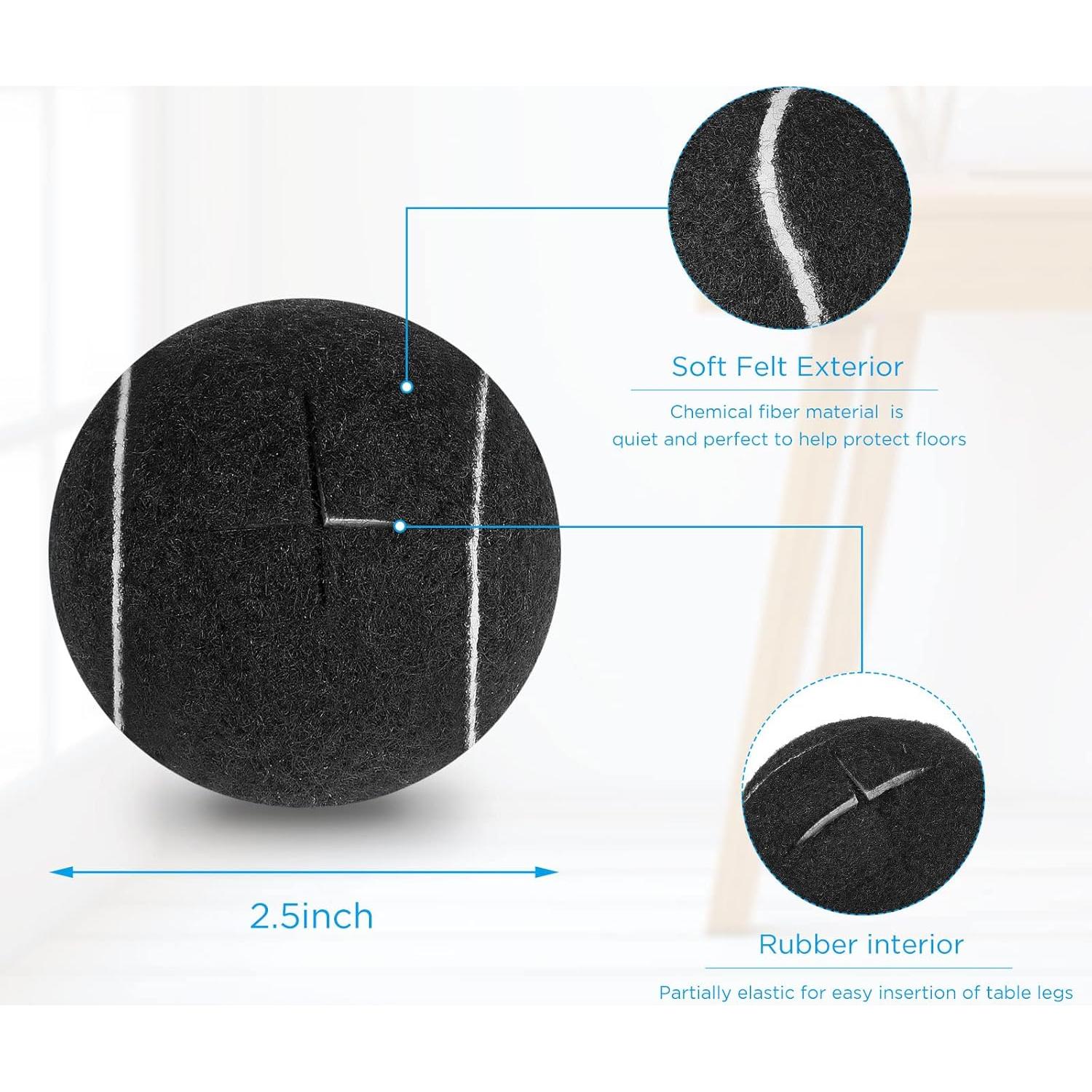 40 Pelotas de Tenis Precortadas Macarrie para Muebles Negros