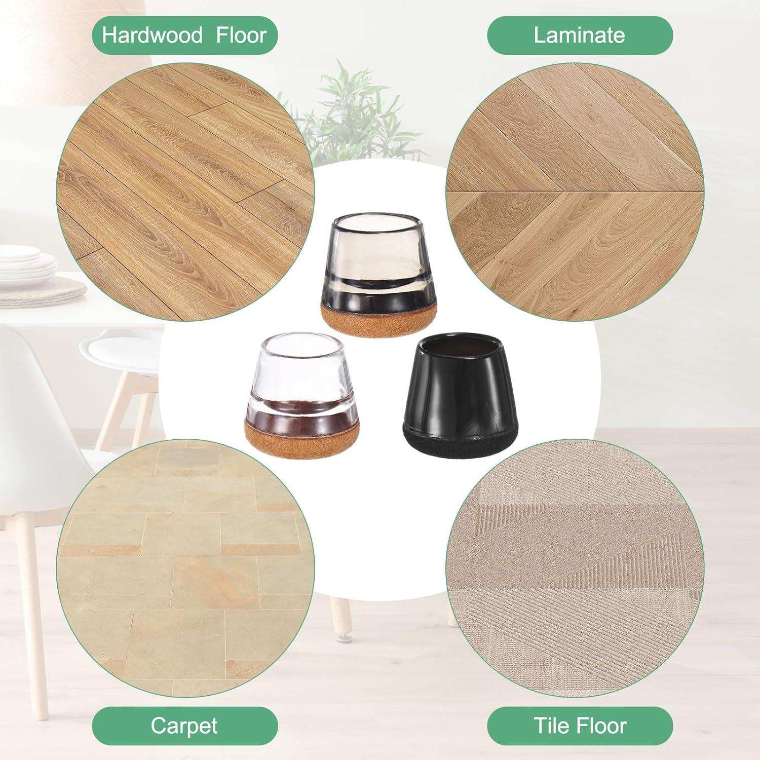 Protectores de Piso para Patas de Sillas M METERXITY 24 Piezas