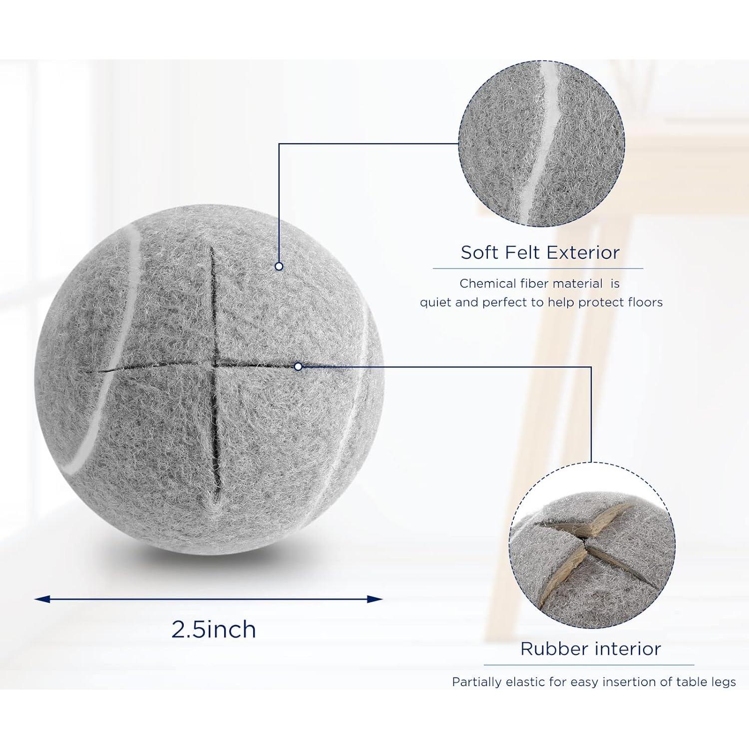 Cubiertas de Pelotas de Tenis Macarrie 16 Piezas 6.4 cm Gris