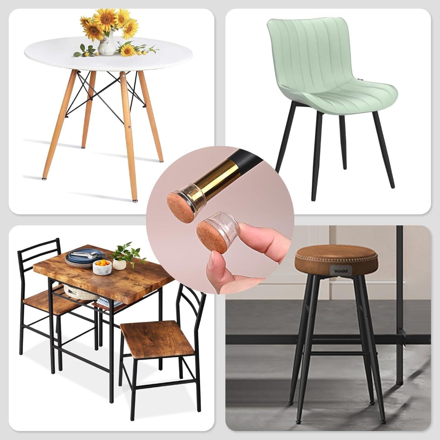 24 Protectores de Patas de Silla Jedroc Silicona 30-36mm