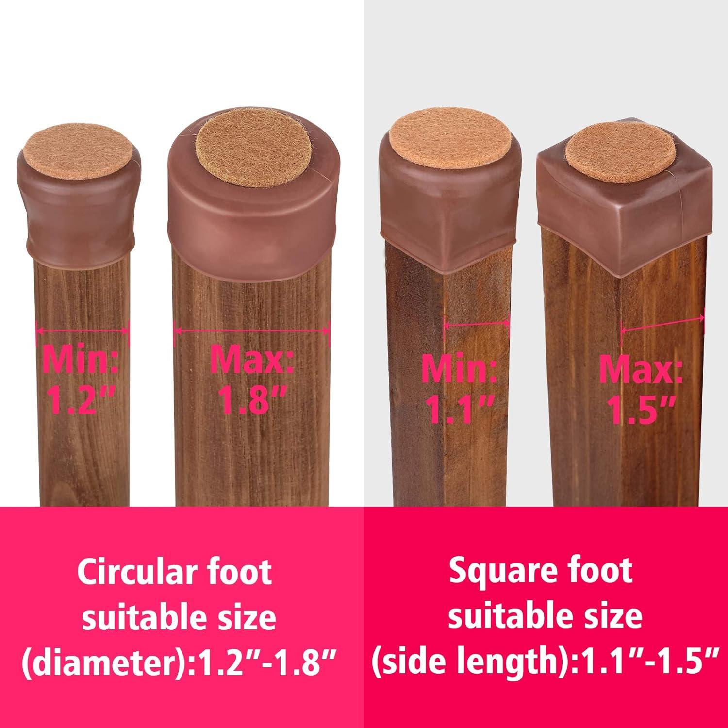 Protectores de Suelo Anwenk para Patas de Sillas 16 Piezas Marrón